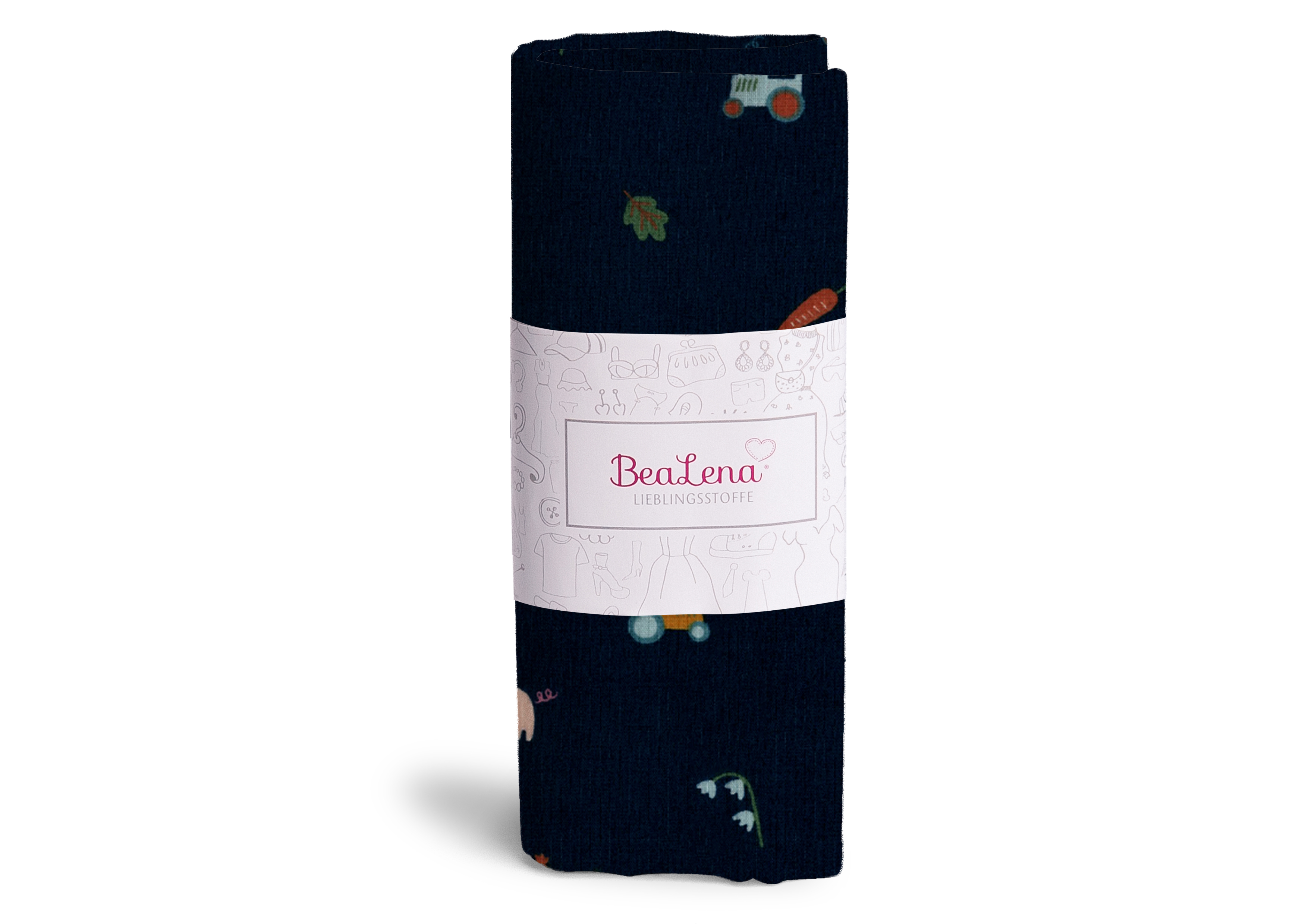 Stoff dunkelblau Tiere 70x50 cm